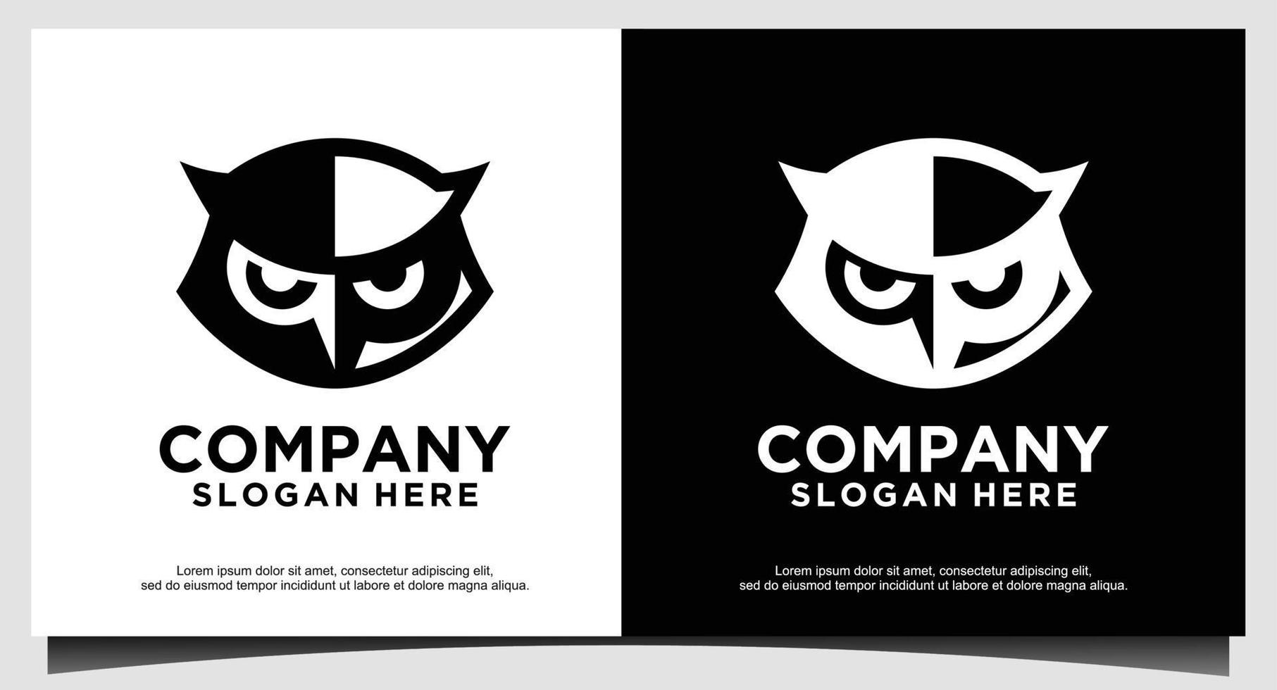 head owl logo design vector