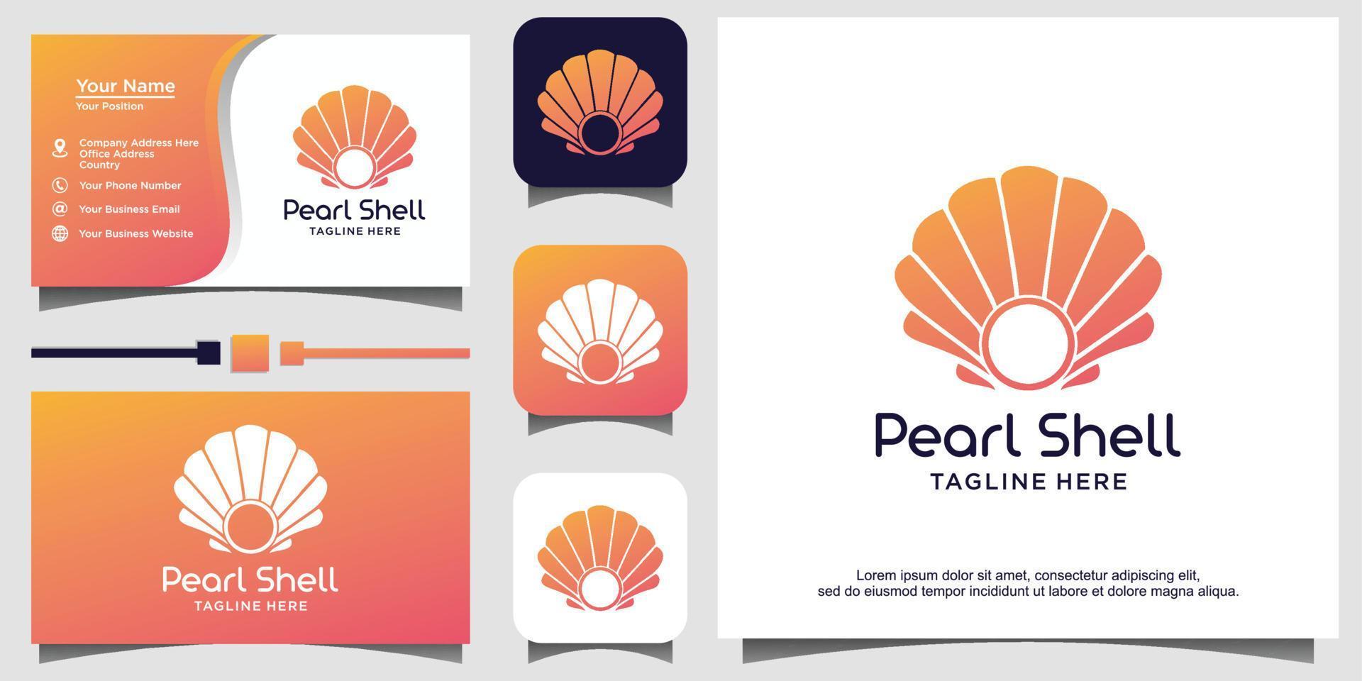 Beauty Luxury Elegant Pearl Shell logo design vector
