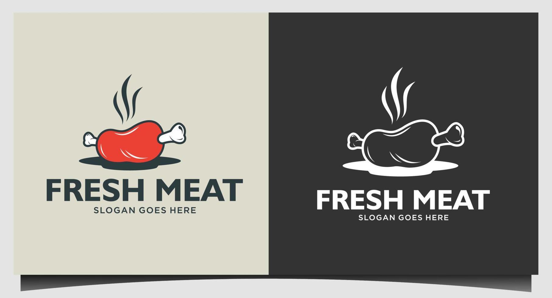 fresh meat logo design template vector