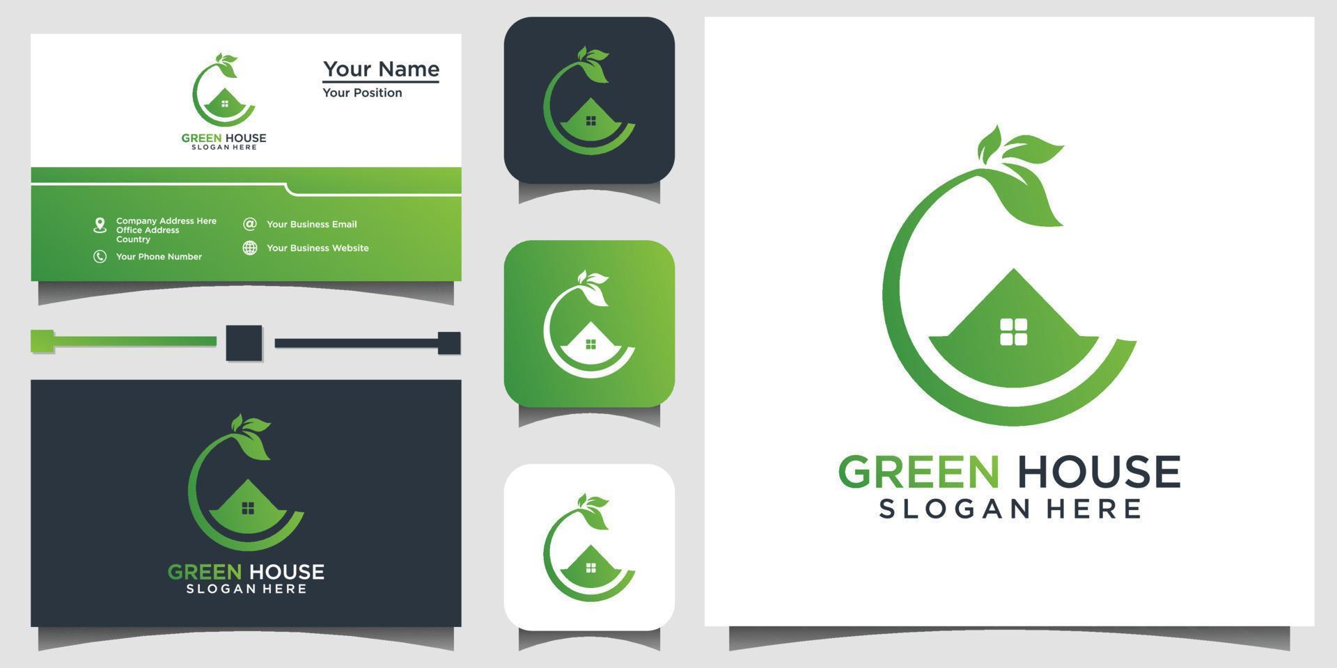 nature greenhouse logo design template vector