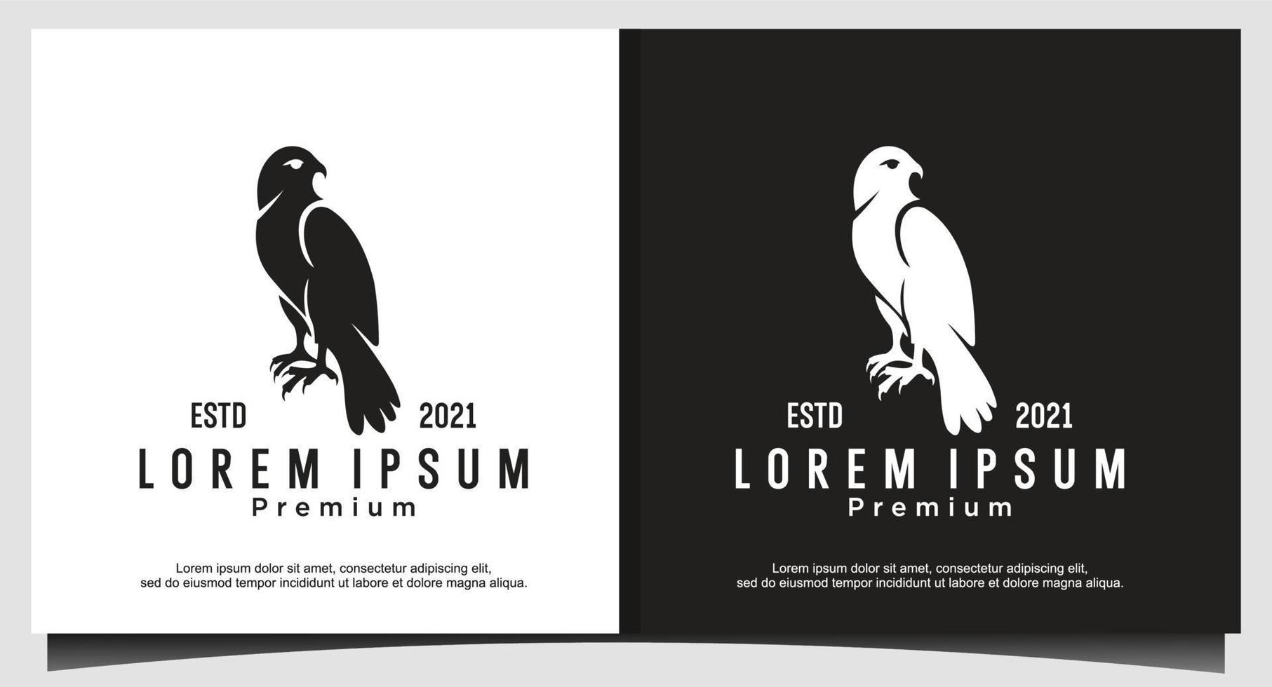 hawk eagle logo design template vector