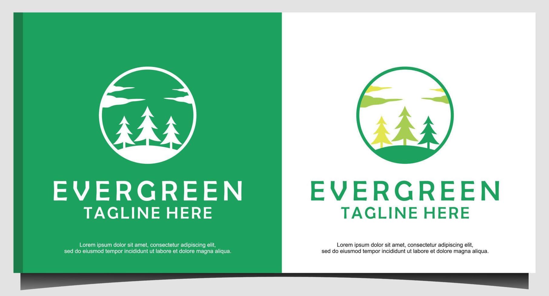 Pines Spruce Cedar trees logo design vector