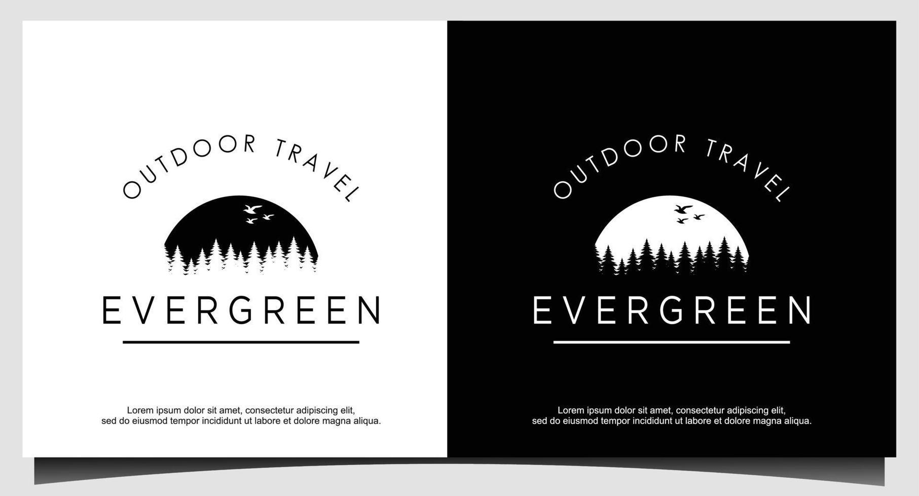 Pines Spruce Cedar trees logo design vector