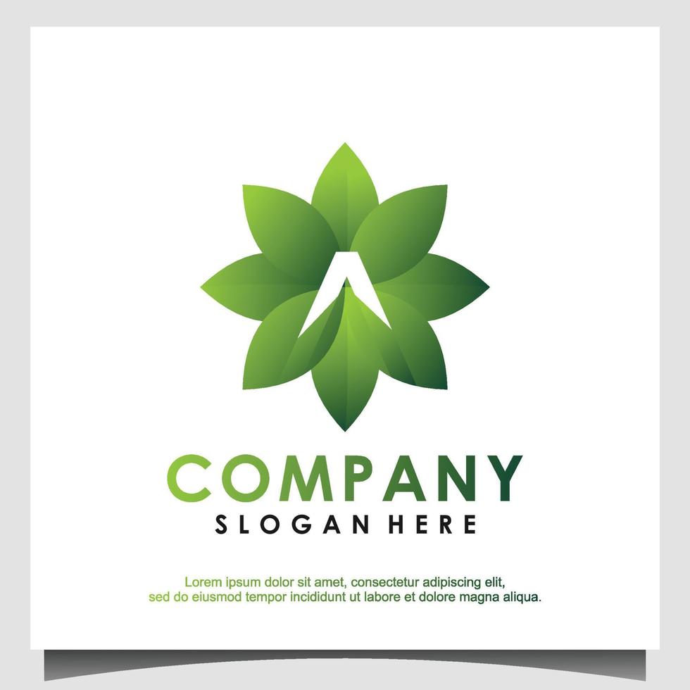 Agriculture  leaf with initial A logo design vector