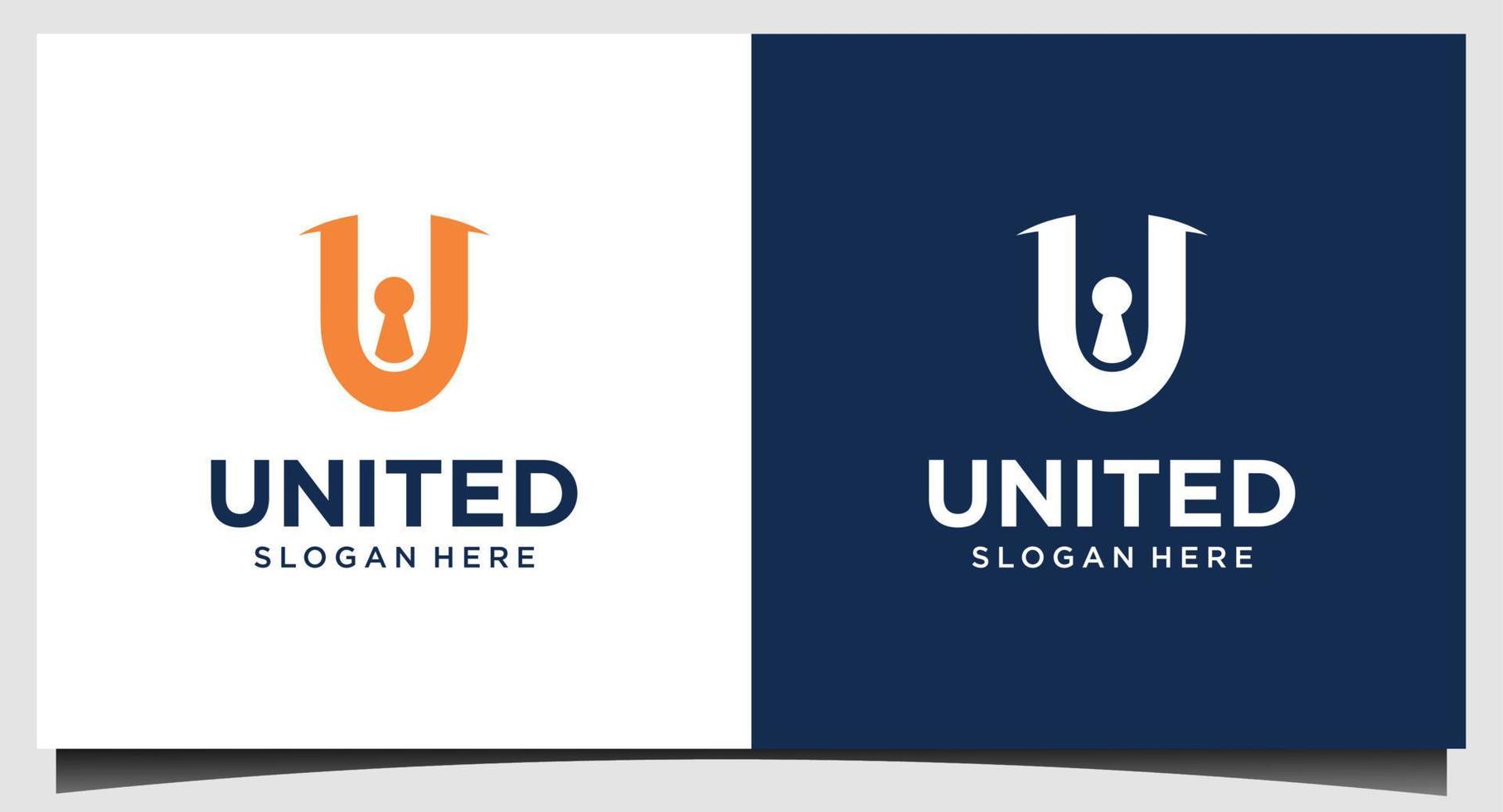 plantilla de diseño de logotipo de letra u unida vector