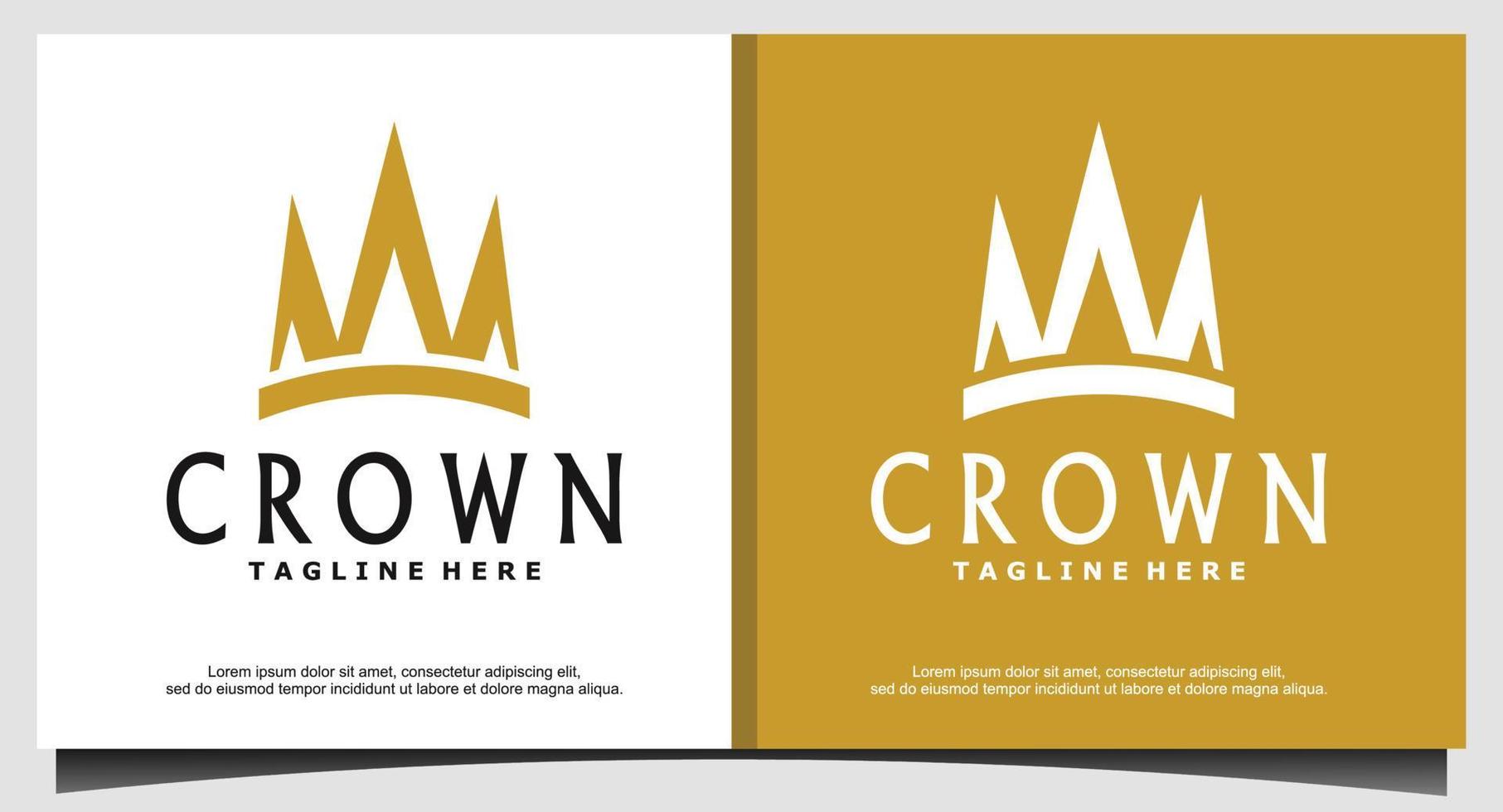 Queen King Princess Crown Royal beauty luxury logo design vector