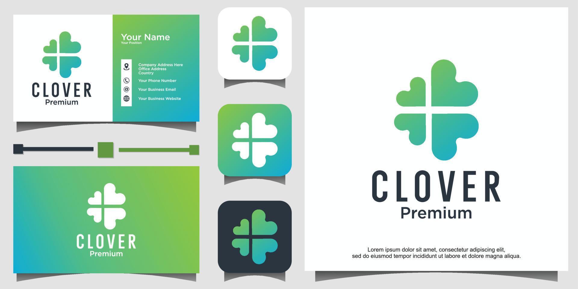 Clover leaf logo design template vector
