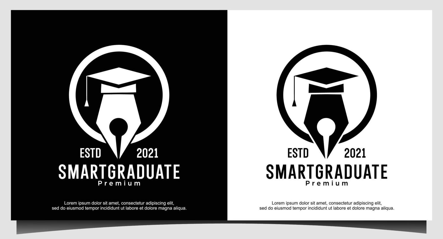 smart graduate logo design template vector