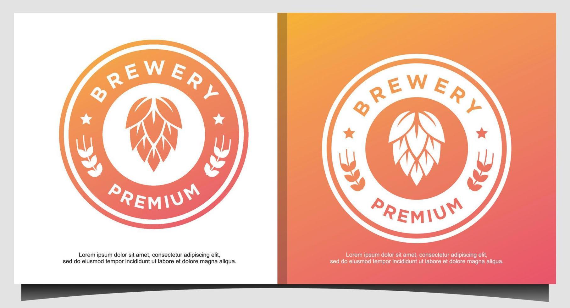 Brewery logo design Universal brewery design template vector