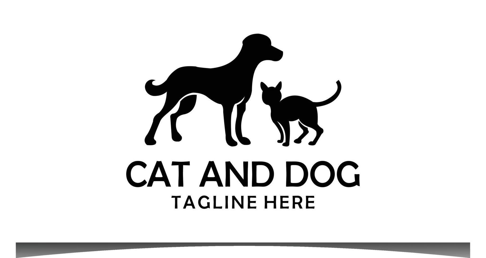 diseño de logotipo de gato y perro vector