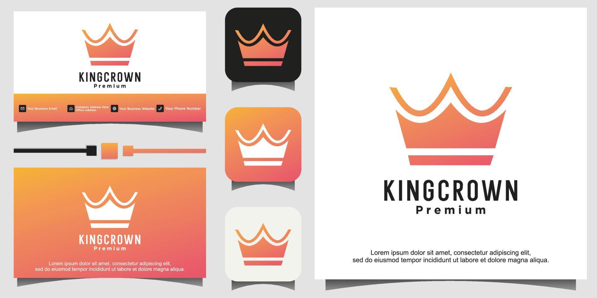 Queen King Princess Crown logo design template vector