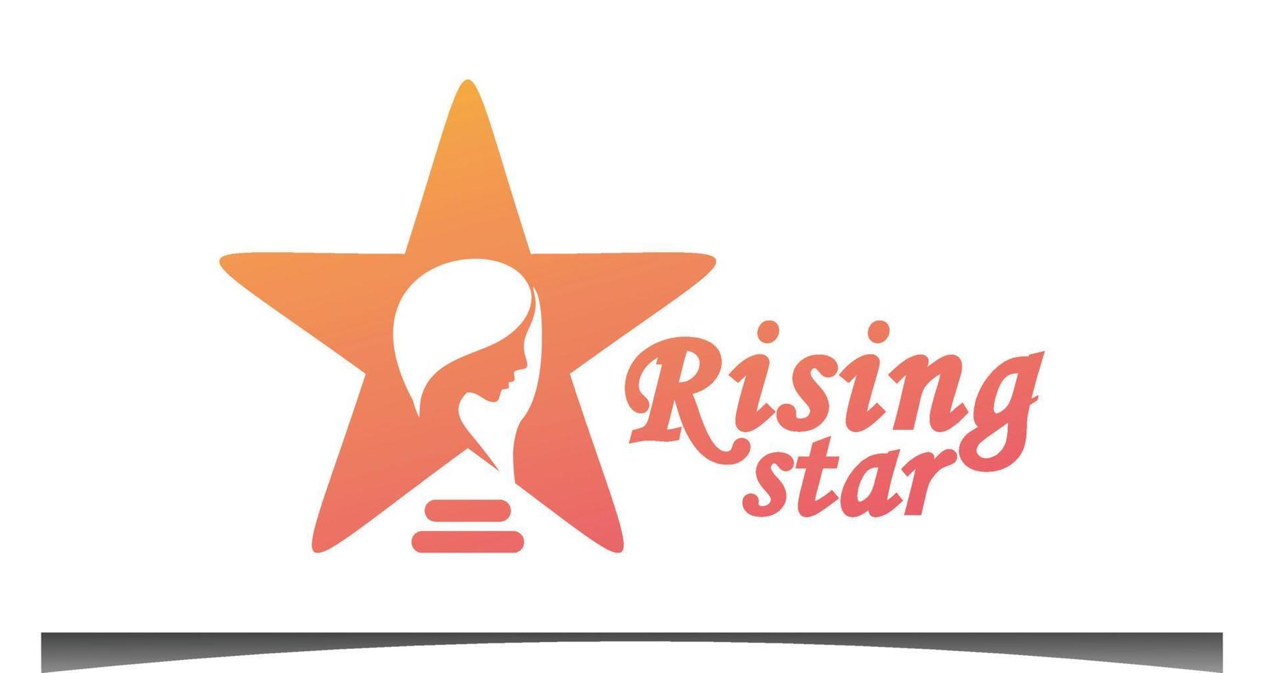 rising star logo design vector