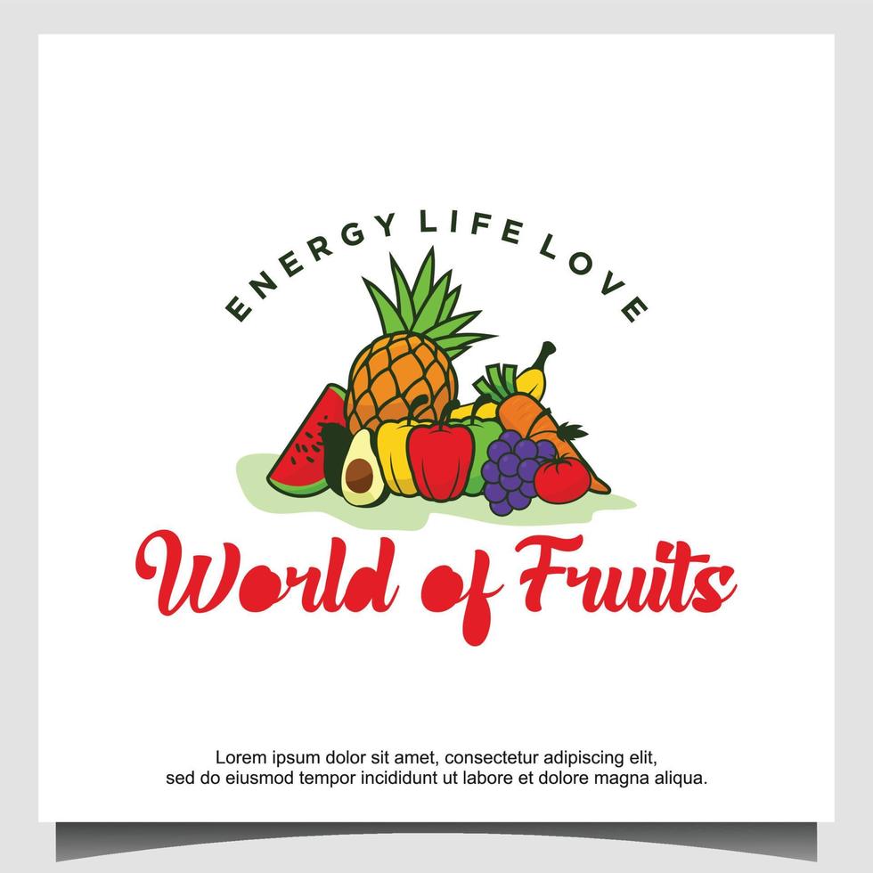 fruits logo design template vector