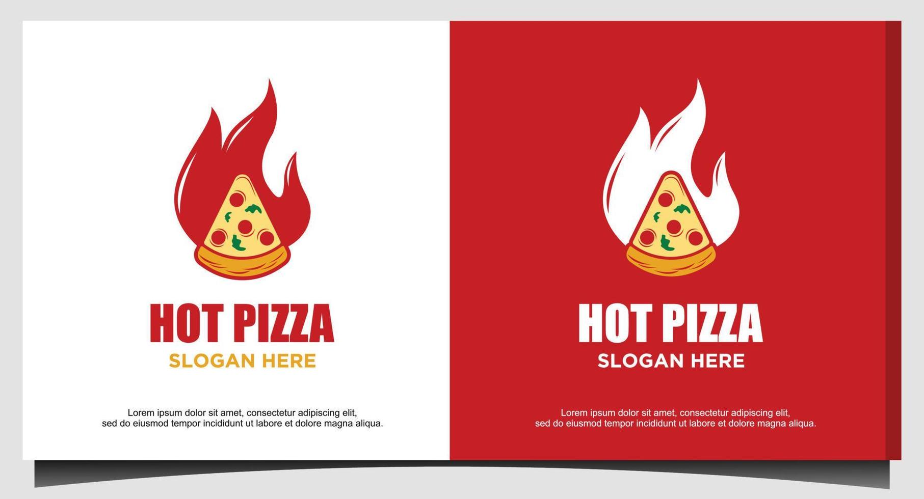 vector de diseño de logotipo de pizza caliente