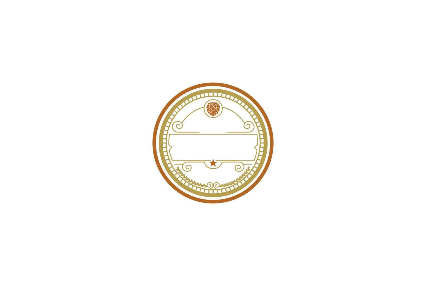 Retro Vintage Hop for Craft Beer Brewing Brewery Logo Design Vector