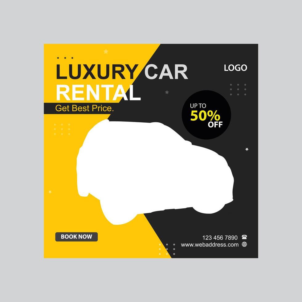 Car rentals social media post banner template free vector