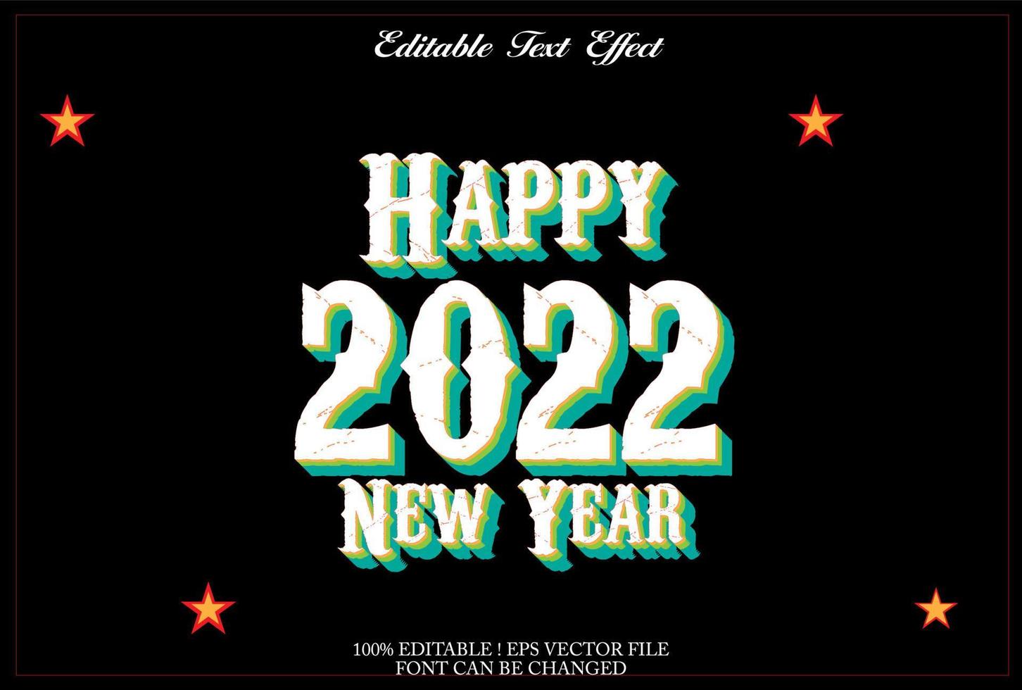 Happy new year editable text effect free Vector