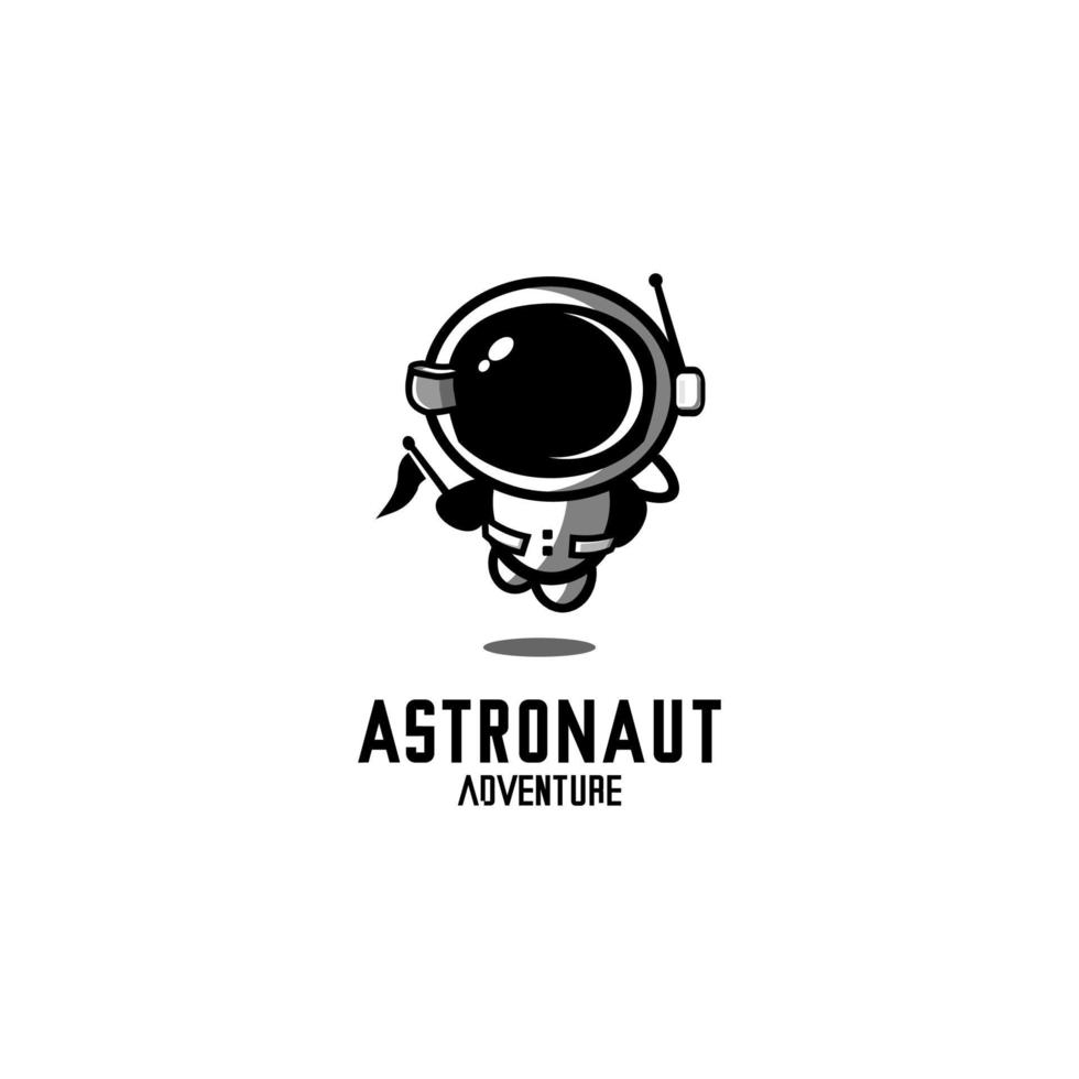 vector de logotipo de lanzamiento de astronauta