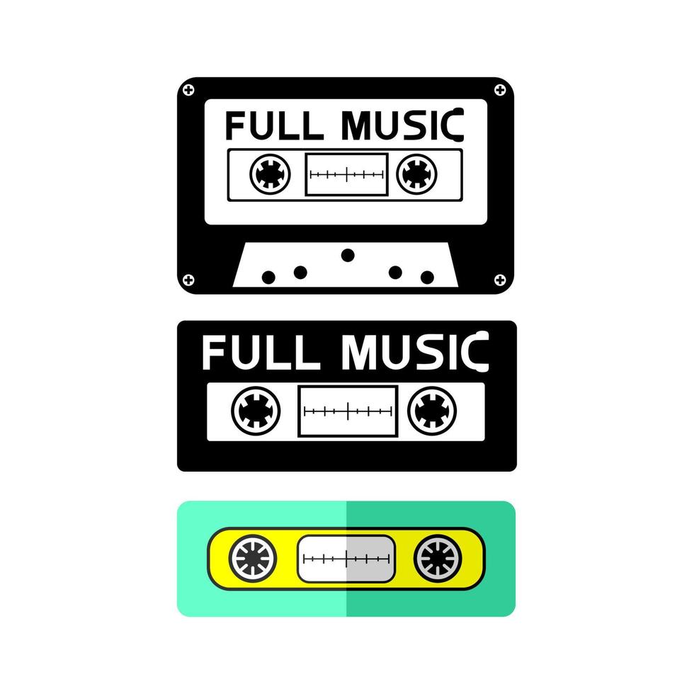 CASSETTE VECTOR ICON ON WHITE BACKGROUND