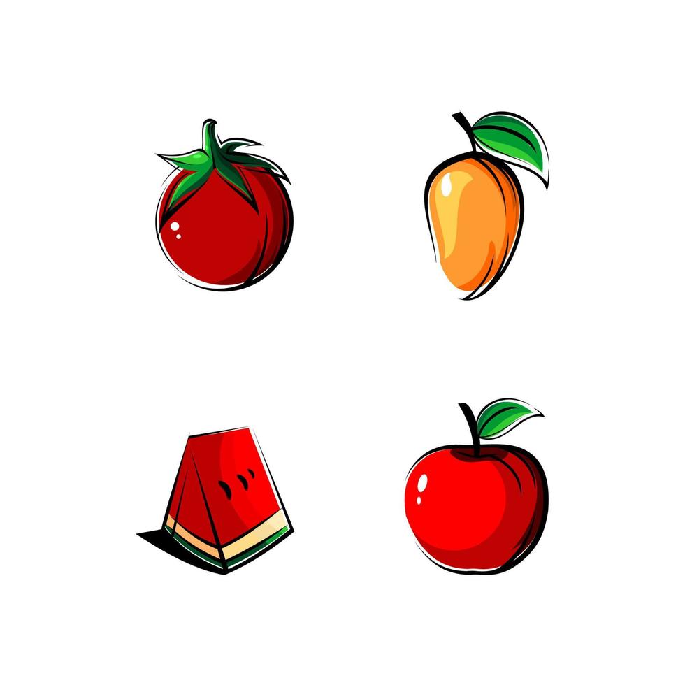 vector de fruta sobre fondo blanco