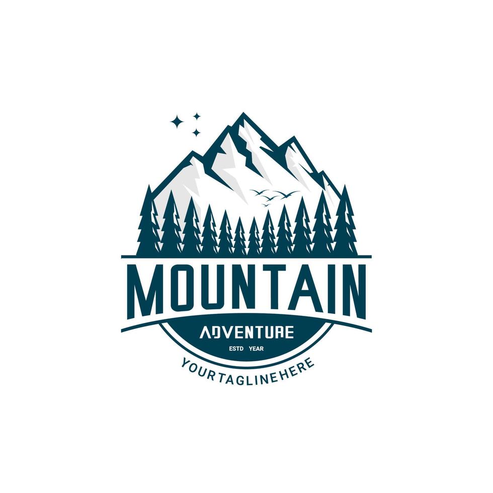 vector de logotipo de aventura, logotipo de montaña