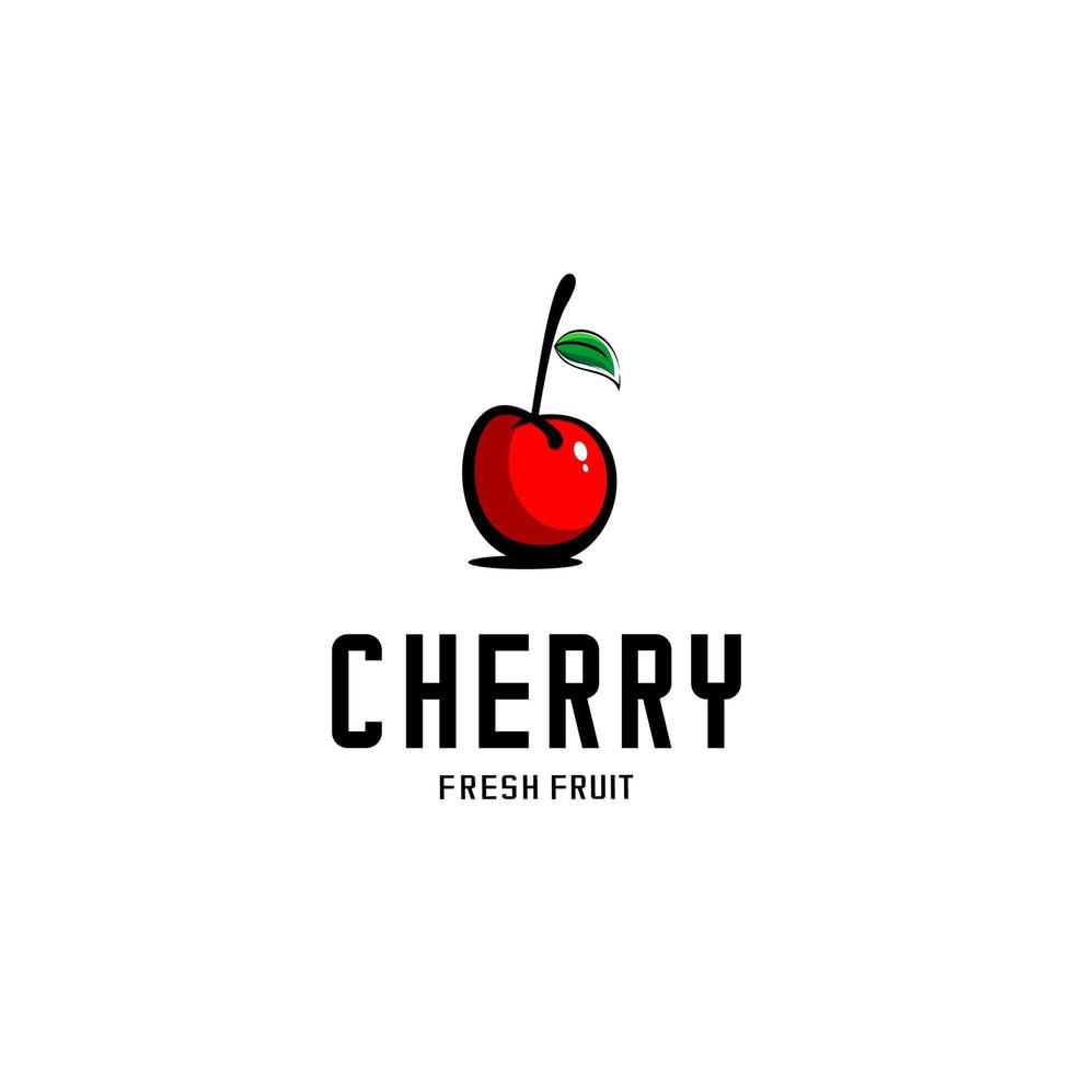 logotipo de cereza roja vector