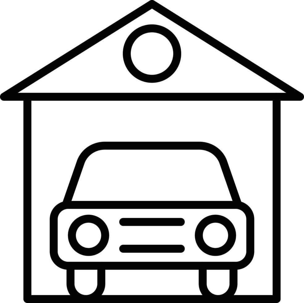 estilo de icono de garaje de coche vector