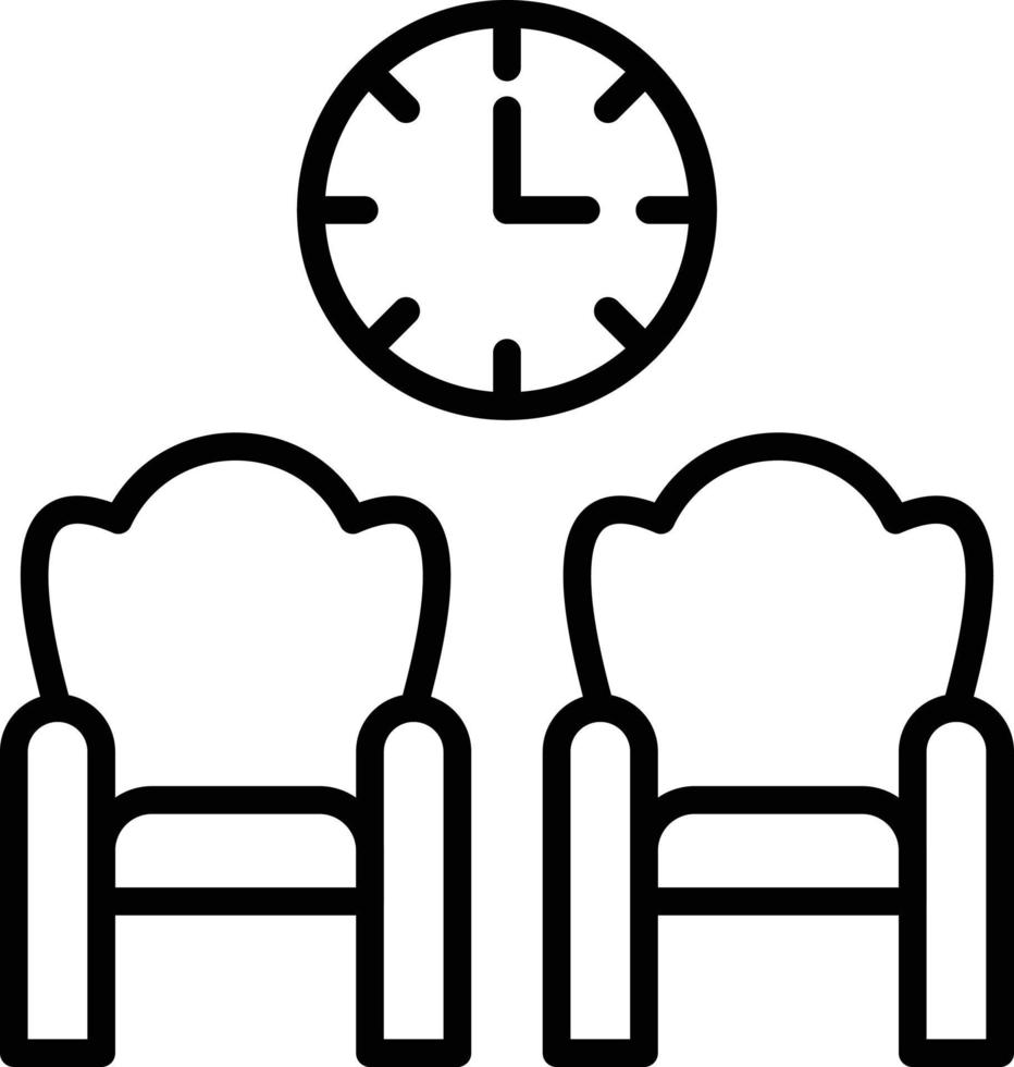 estilo de icono de sala de espera vector