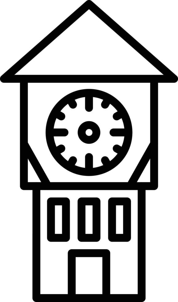 estilo de icono de torre de reloj vector