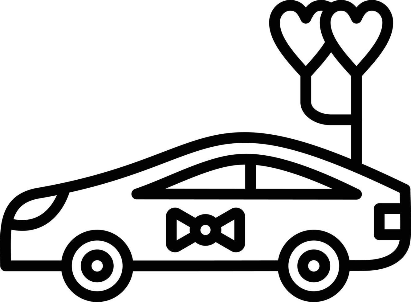 estilo de icono de coche de boda vector