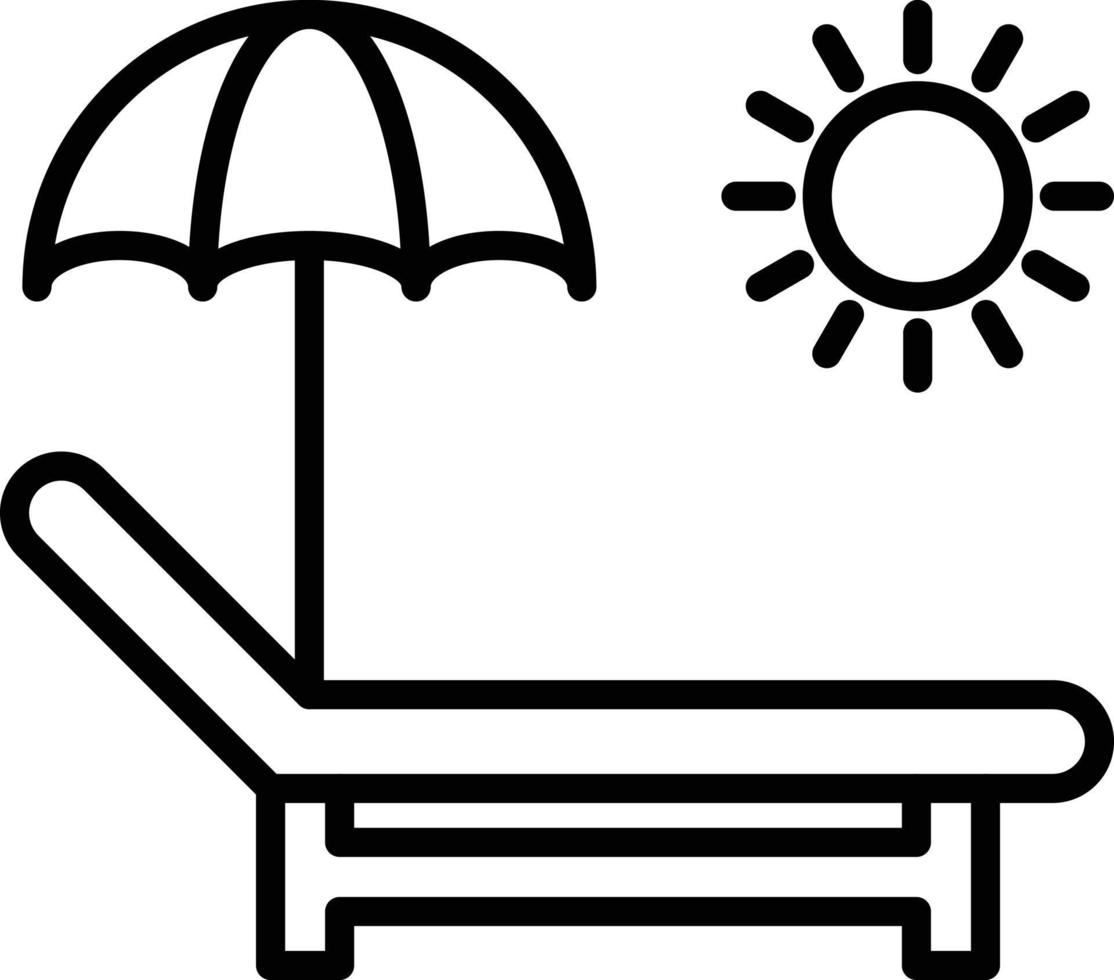 Sun Bed Icon Style vector