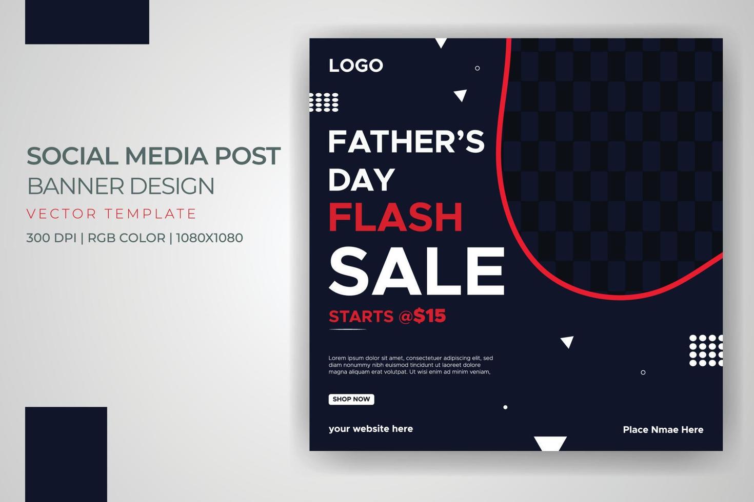 Fathers day sale banner fashion social media post vector template design free download