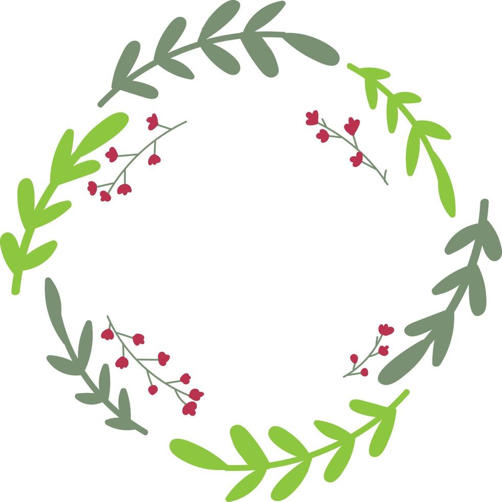 spring wreaths in round circle vector