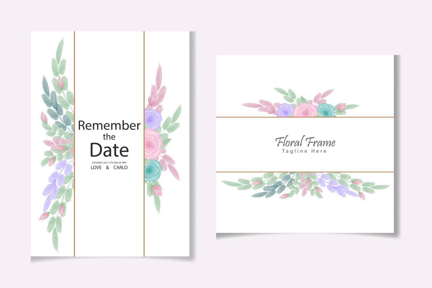 Watercolor flower leaf and leave set design vector