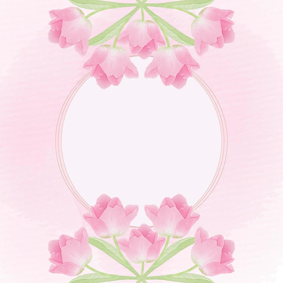 diseño de conjunto de flores y hojas de tulipán acuarela vector