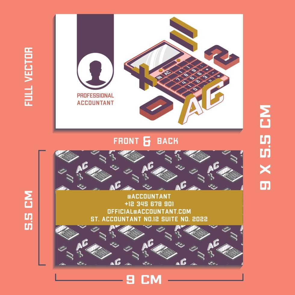 accountant isometric business card vector