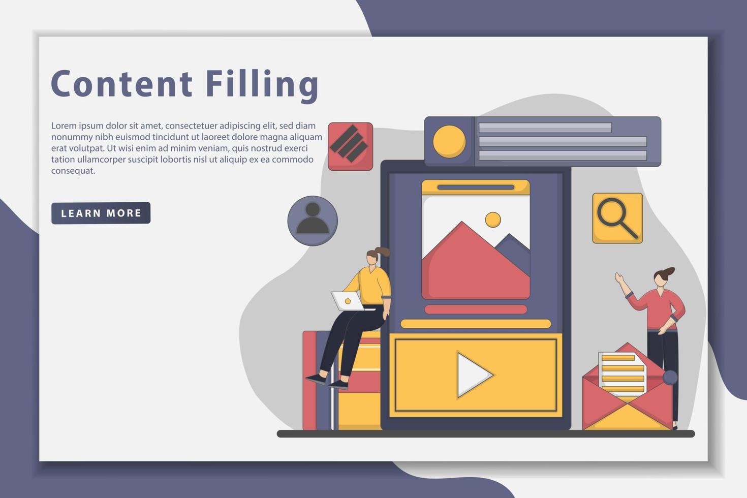 Vector illustration Content filling landing page concept