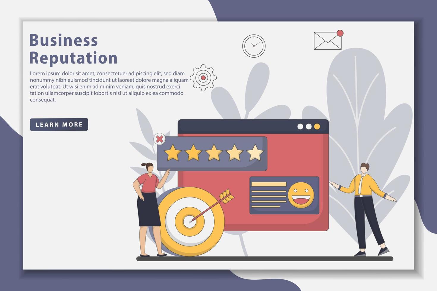 Business reputation landing page concept illustration vector