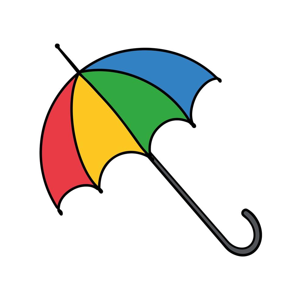 Vector of the autumn umbrella icon from the rain. Fool. Simple illustration.