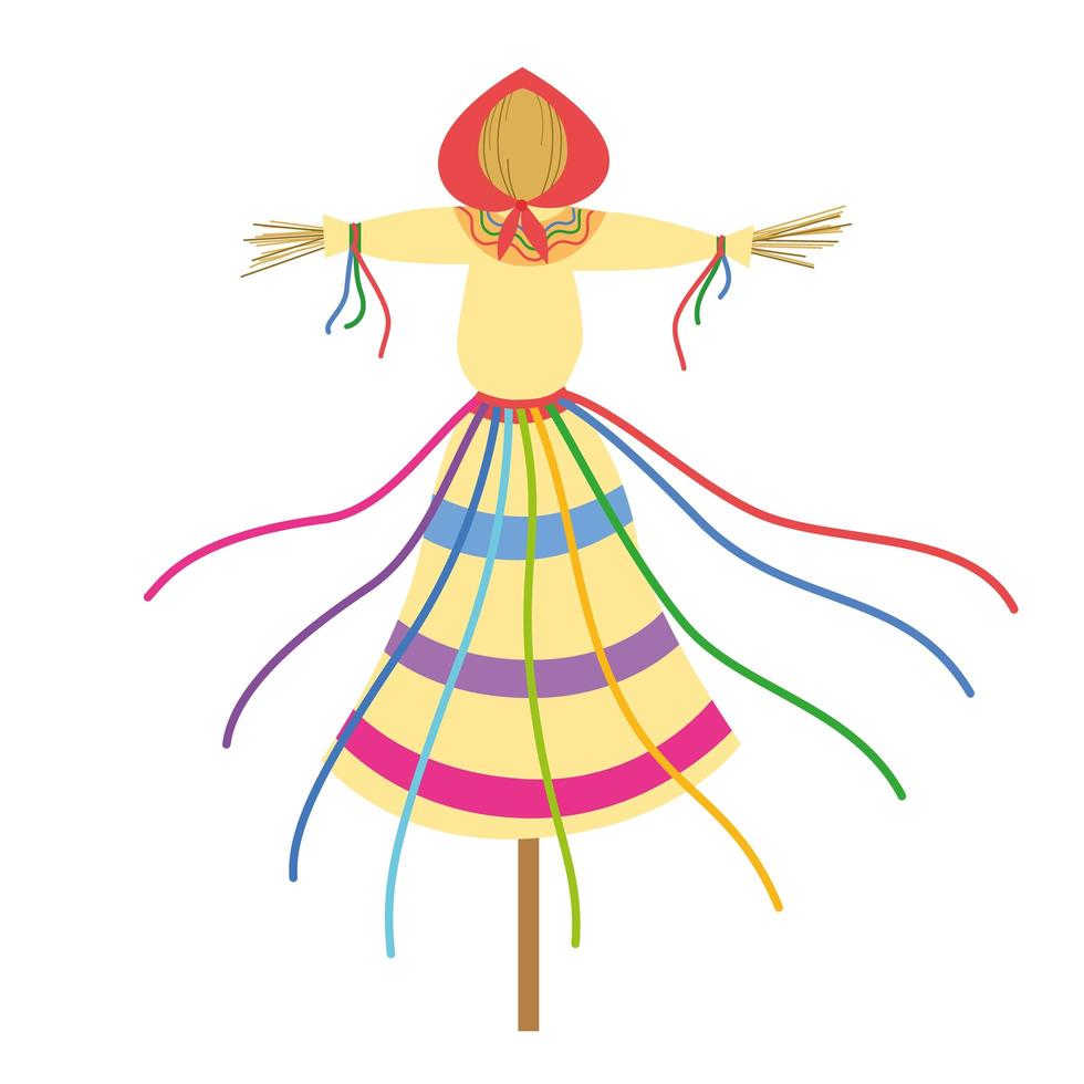 The traditional effigy was burned on the feast of Maslenitsa. vector