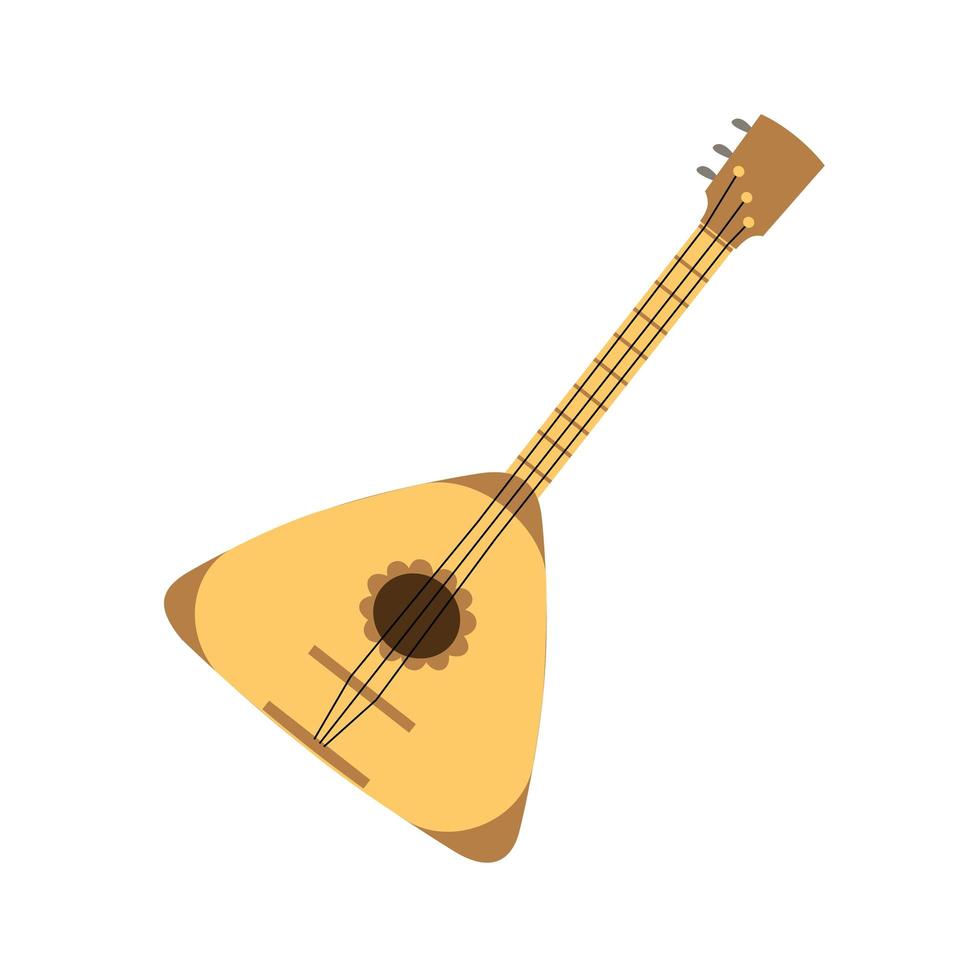 icono de balalaika marrón sobre un fondo blanco en un estilo plano. vector