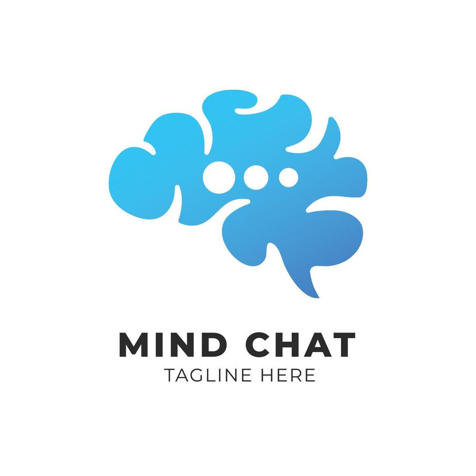 mente moderna chat aplicaciones icono marca identidad logotipo diseño vector plantilla