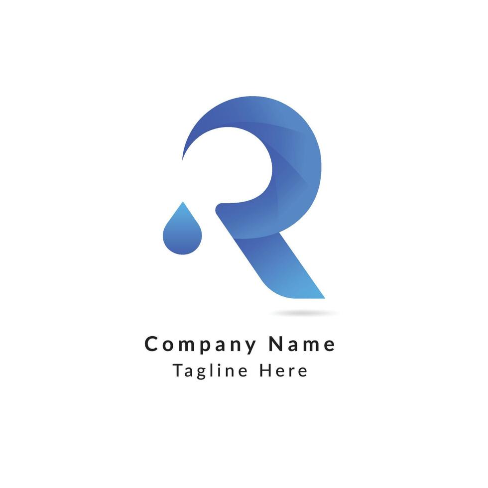 Modern R Letter oil Drop Abstract Branding Identity logo design vector Template