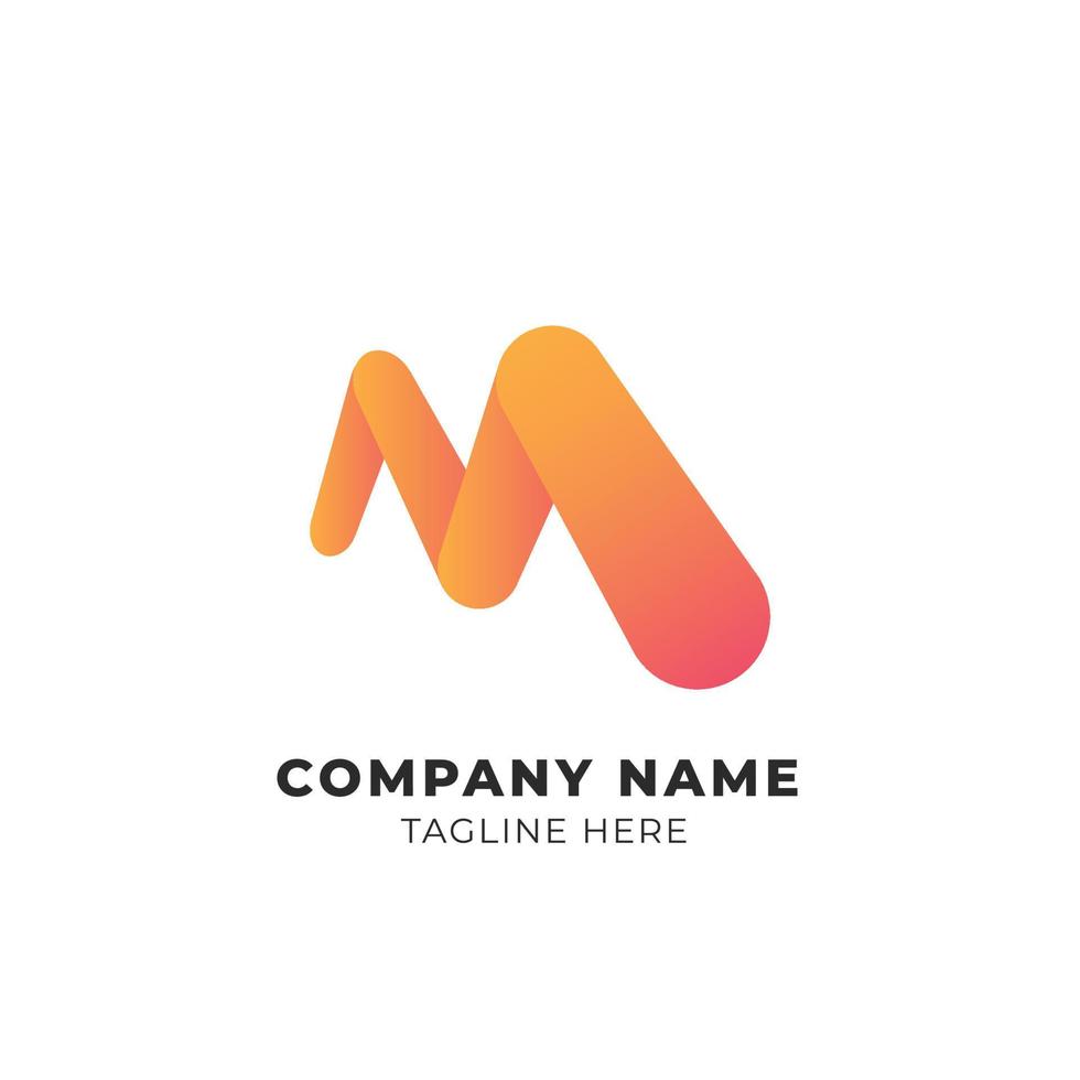 Modern M Letter Branding Identity logo design vector Template