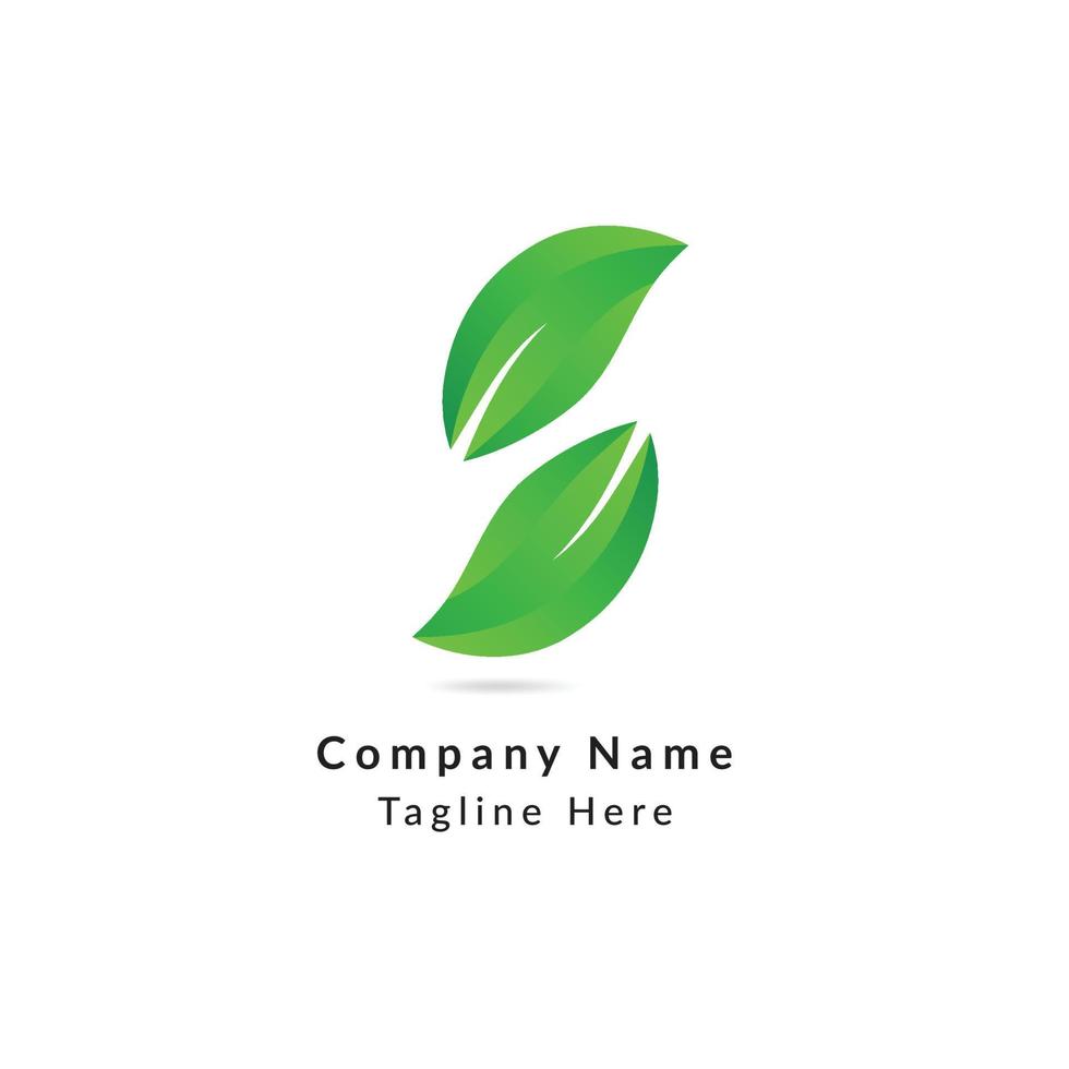 Modern S Letter Leaf Branding Identity logo design vector Template