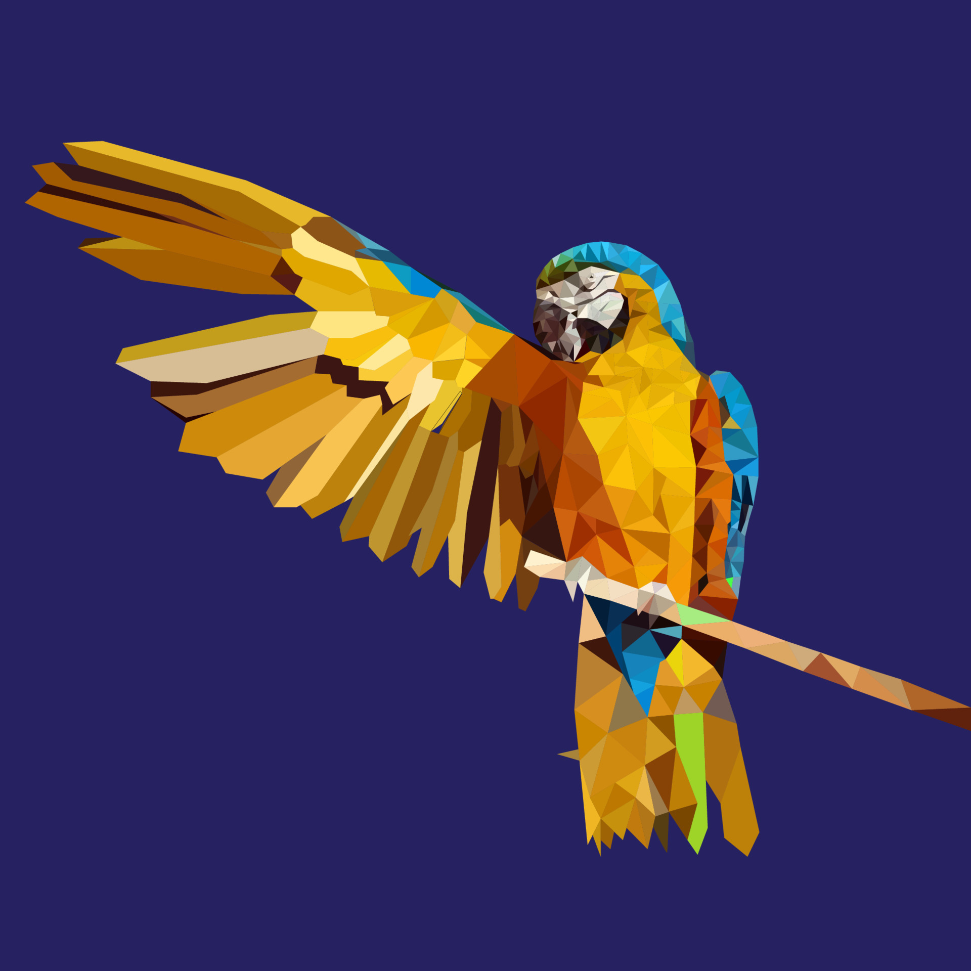 low poly yellow parrot ,macaw bird vector illustration. 5103633 Vector