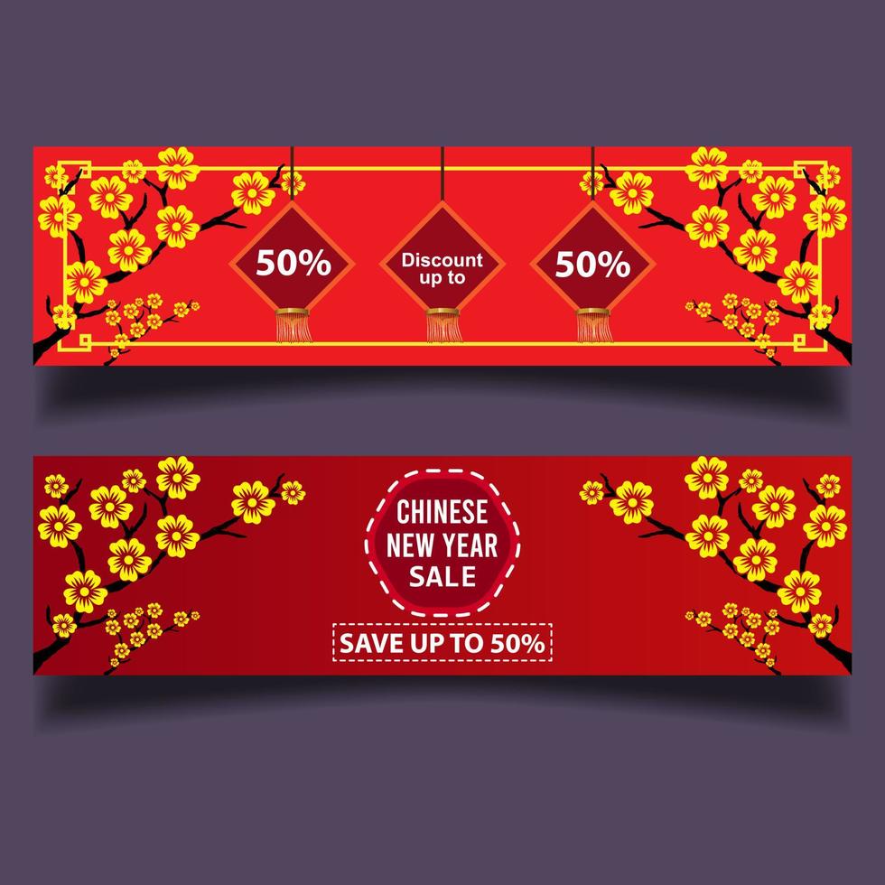 Chinese new year sale 2020 celebration template with blossoms for banner vector