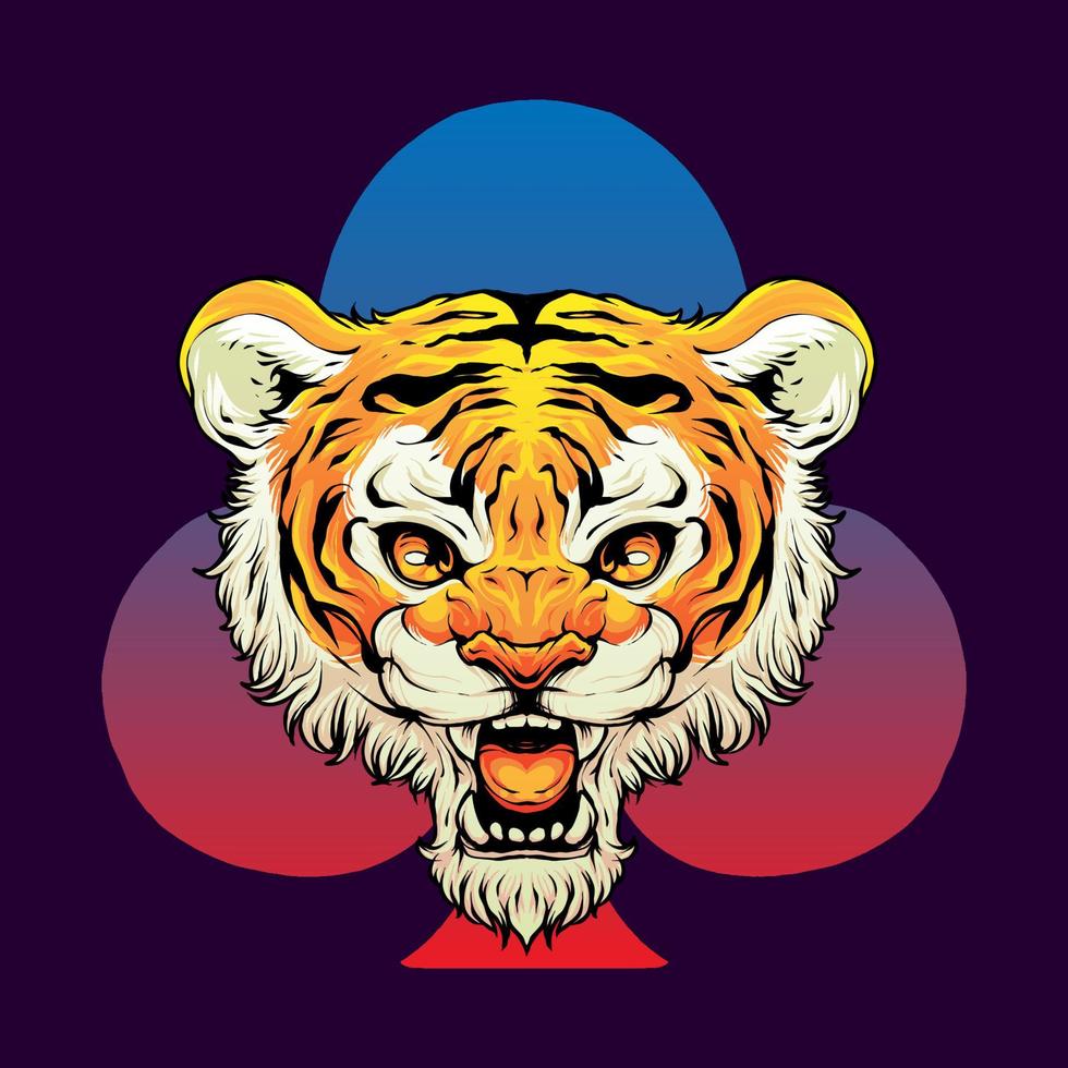 Ilustración de cabeza de tigre vector