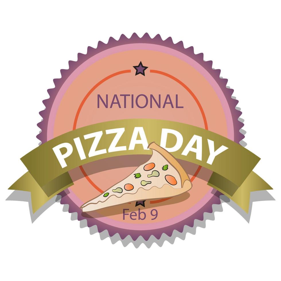 National Pizza Day Sign vector