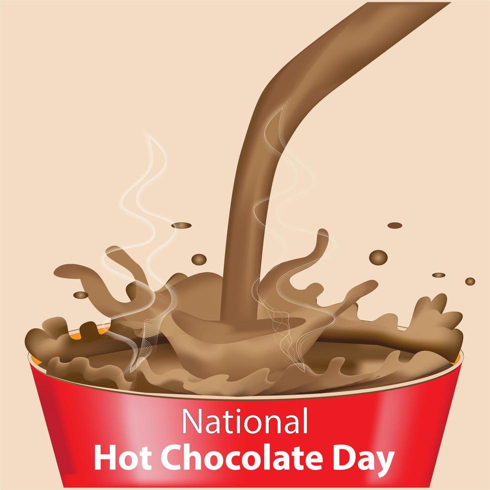 día nacional del chocolate caliente vector